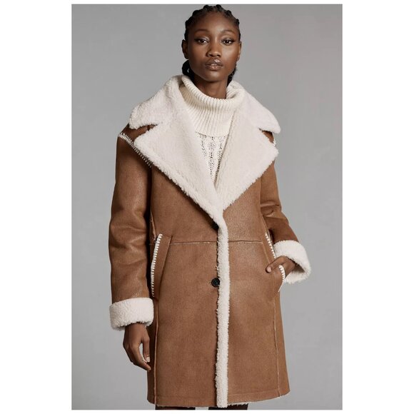 Avec Les Filles | Faux-Shearling and Suede Coat | NWT - Picture 2 of 10